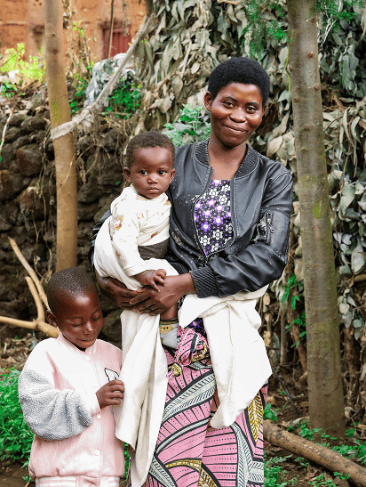 Diane with her family in Rwanda