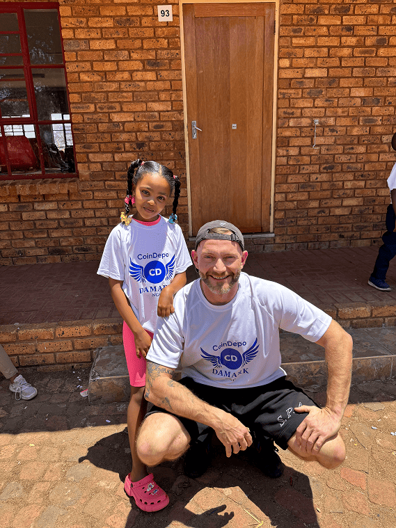 A volunteer spending time with a child