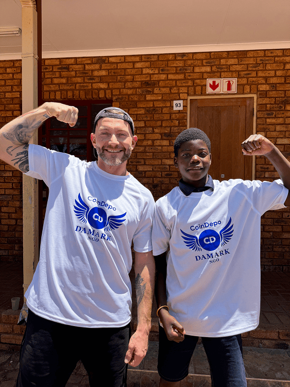 CoinDepo charity volunteers celebrating together