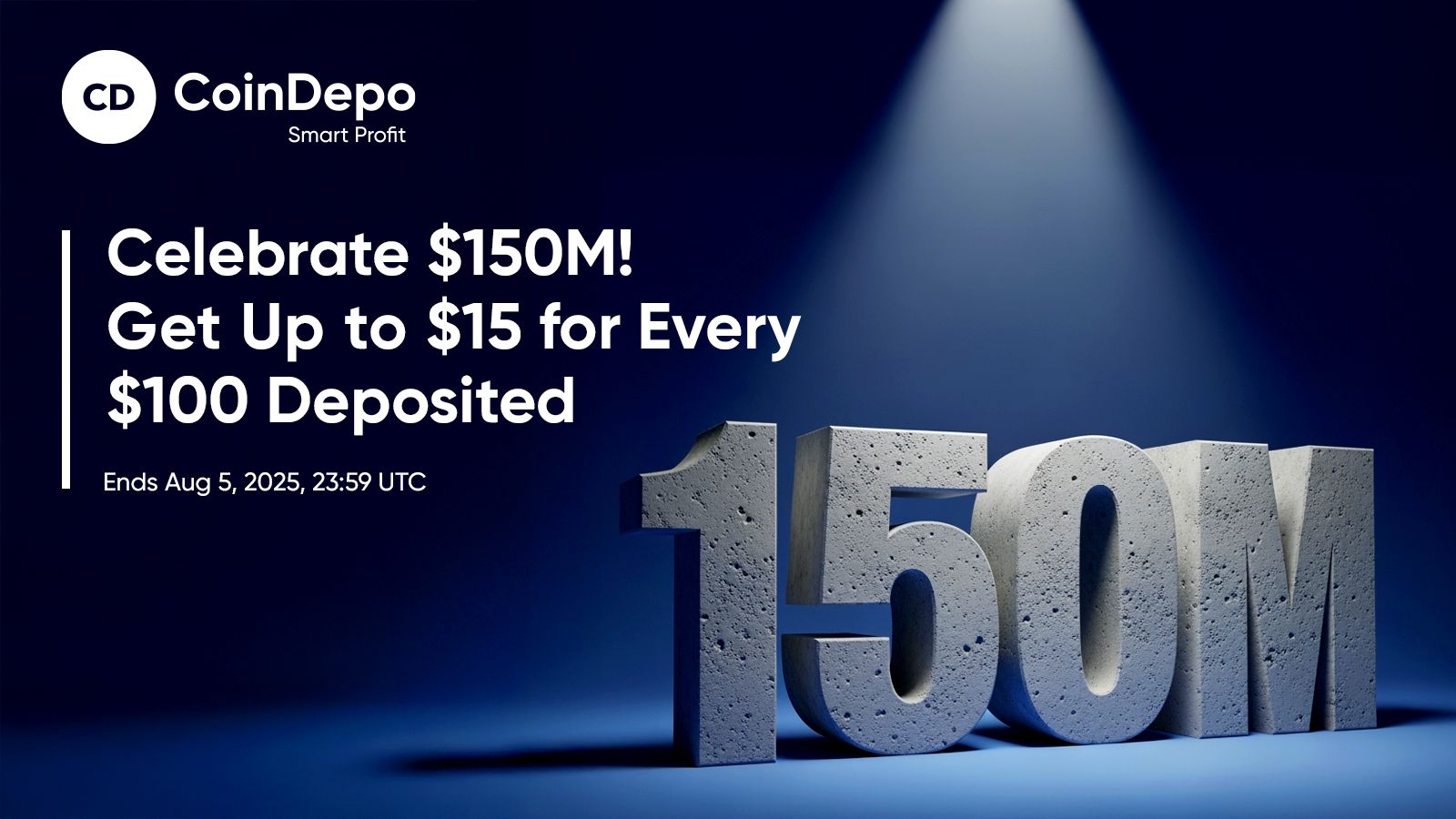 Traguardo dei $150M: fino a $15 di bonus ogni $100 depositati per te!