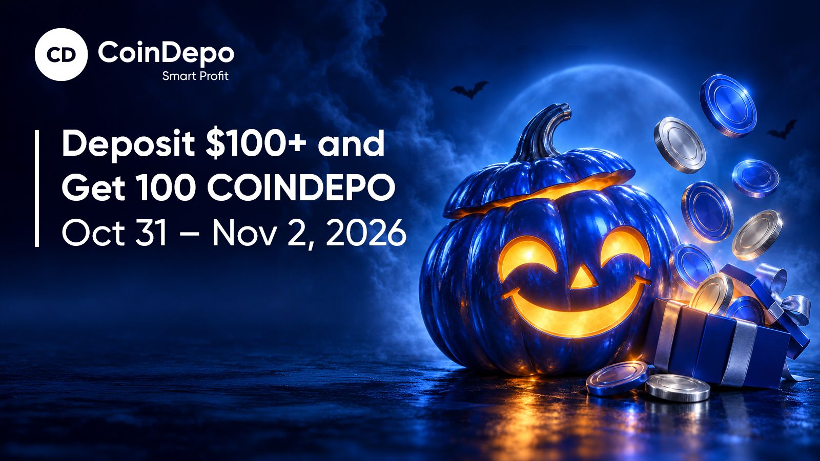 Deposit $100+ and Get 100 COINDEPO